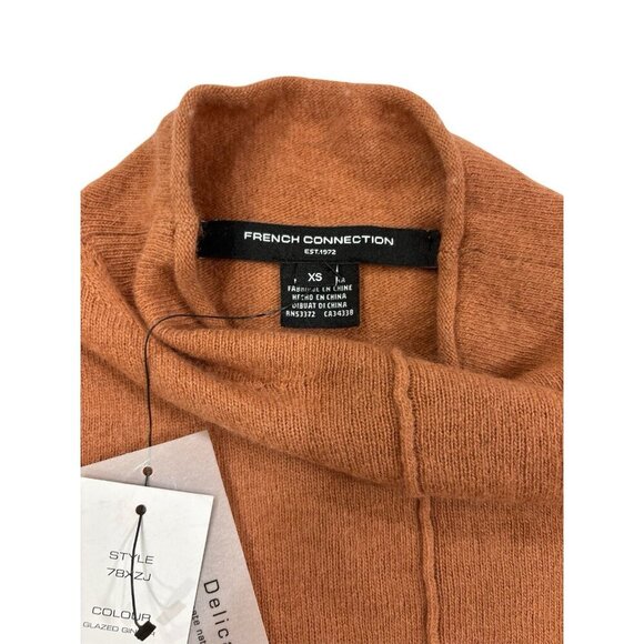 French connection women’s cashmere mock neck orange sweater size XS - Picture 4 of 5